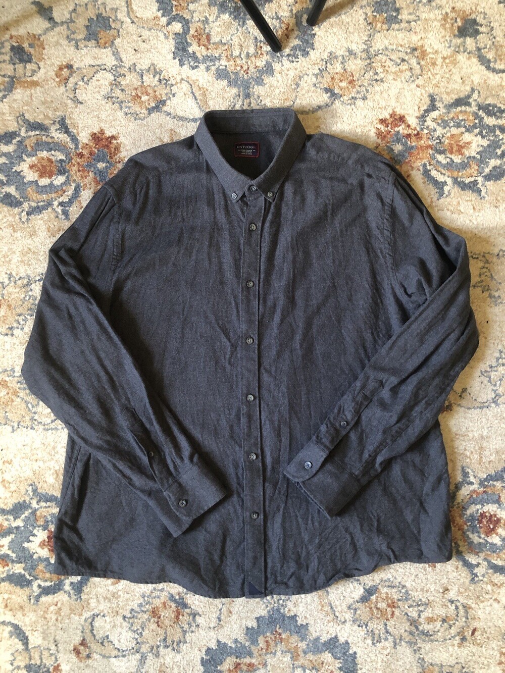 UNTUCKit Shirt Mens 3XL Button Up Casual Long Sleeve Gray Preppy Office